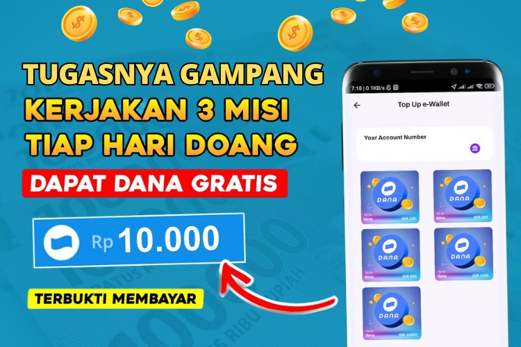 Raih Saldo DANA Gratis Rp10.000 Tiap Menit dari Tiket Undian!