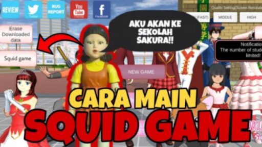 Serunya Cara Masuk ke Arena Squid Game di Sakura School Simulator!