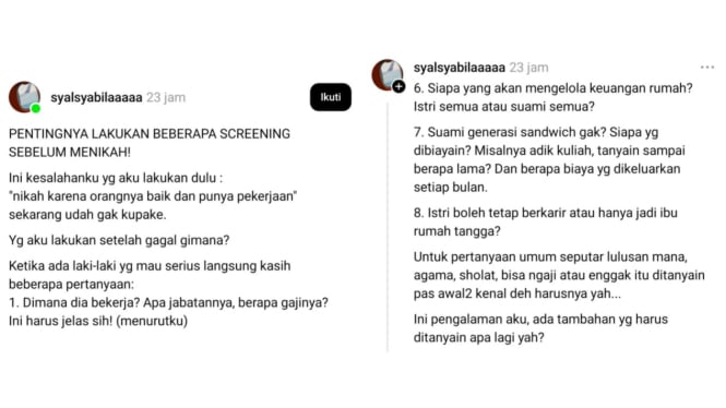 Viral! Wanita Ini Bocorkan Pertanyaan Penting Sebelum Nikah!