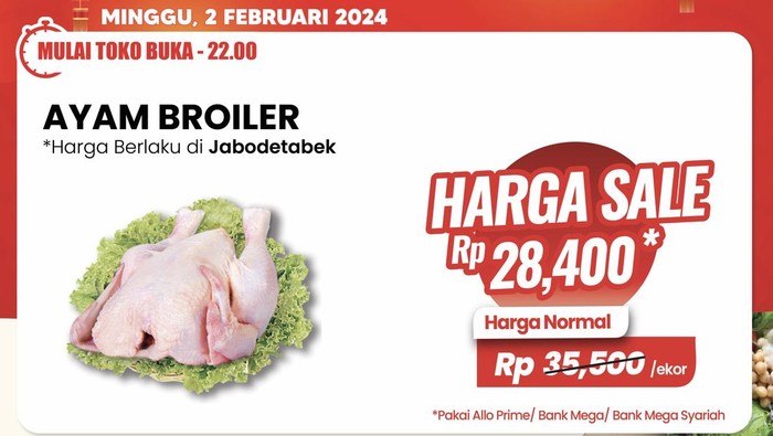 Ayam Broiler Diskon Besar di Transmart Full Day Sale, Buruan Borong!