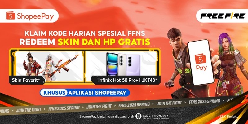 Klaim Skin Free Fire Keren di ShopeePay, Segera Cek Kodenya!