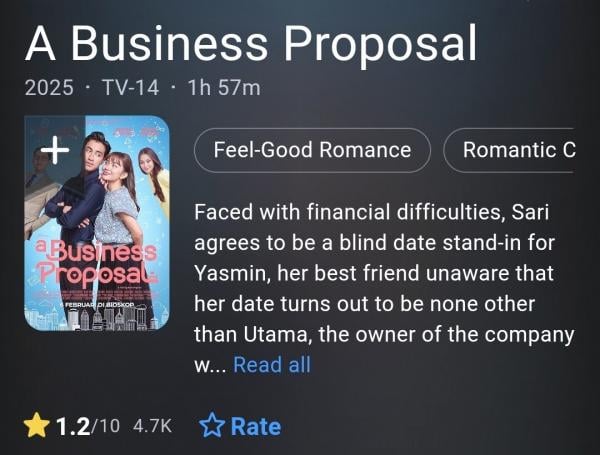 Rating Film A Business Proposal Hanya 1,2! Cancel Culture Terjadi?