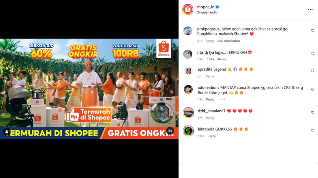 Wow! Ronaldinho Hadir Memukau di Iklan Terbaru Shopee!