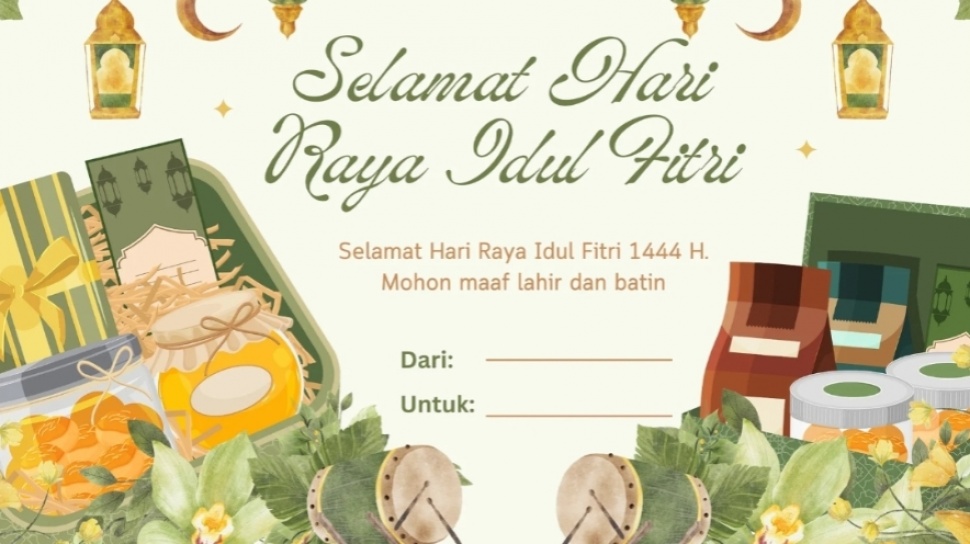 40 Template Kartu Ucapan Idul Fitri Aesthetic, Dapatkan Di Sini!