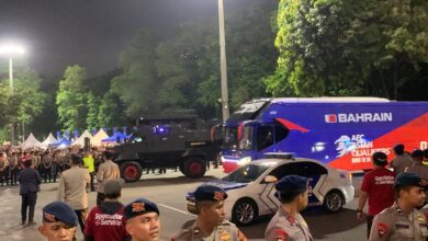 Bus Timnas Bahrain Dapat Pengawalan Ketat Jelang Pertandingan