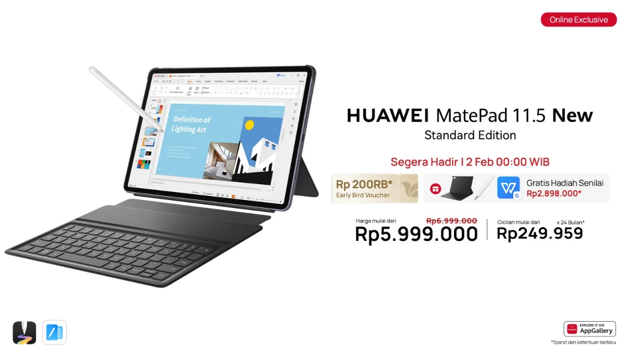 HUAWEI MatePad 11.5 New Standard Edition Resmi Rilis di Indonesia, Ini Spesifikasi dan Harganya HUAWEI MatePad 11.5 New Standard Edition Resmi Rilis di Indonesia, Ini Spesifikasi dan Harganya