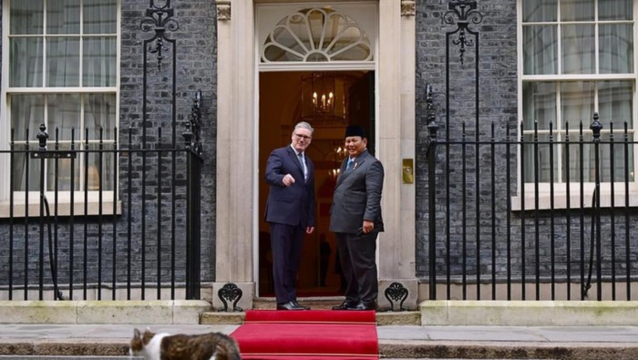 Momen Unik: Kucing Larry ‘Sambut’ Presiden Prabowo di Downing Street London
