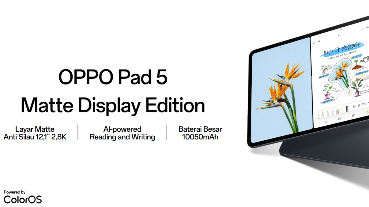 Oppo Pad 5 Matte Display Edition Dirilis, Tawarkan Layar Anti-Silau dan Fitur AI Canggih