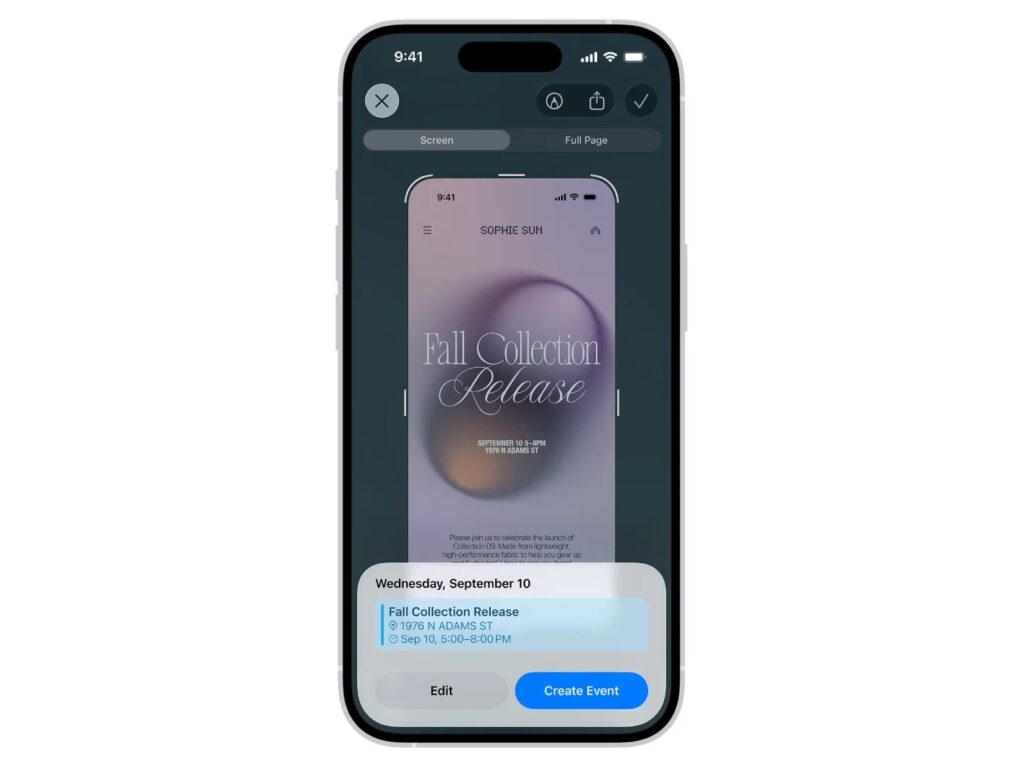 Versi Visual Intelligence Apple sekarang. Foto: Apple