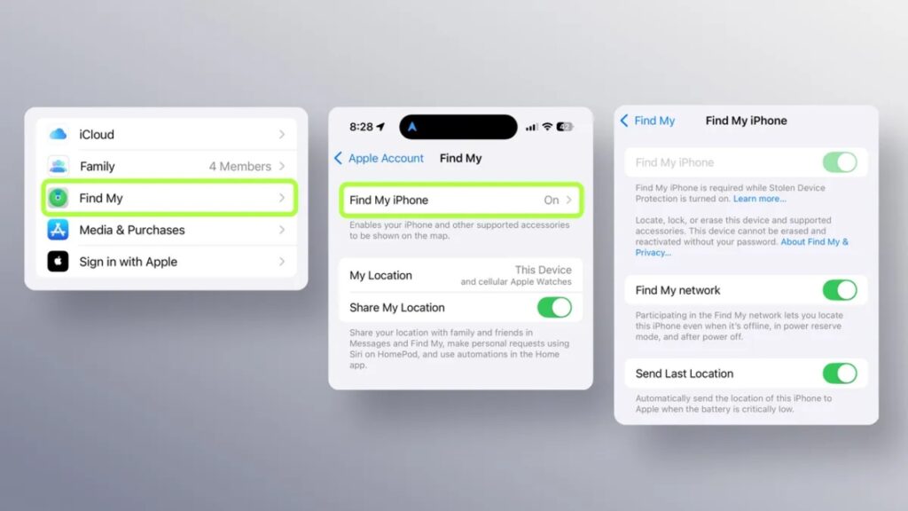 Cara menyalakan Find My Network dan mengirimkan lokasi terakhir dari iPhone. Foto: CNET
