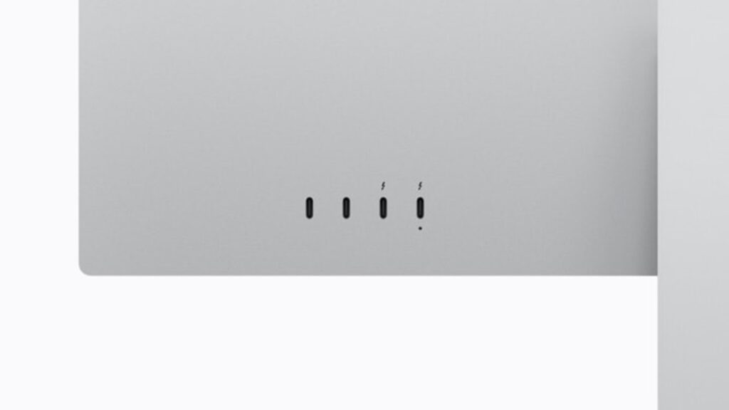 Konektivitas Lengkap Apple Studio Display XDR Dengan 2 Port Thunderbolt dan 2 Port USB Type C. Foto: Apple