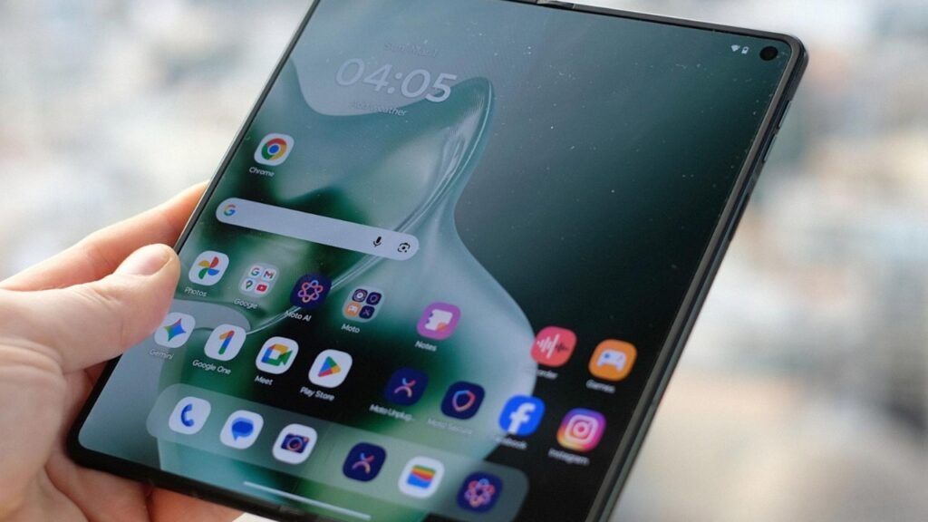 Layar terang Motorola Razr Fold dengan  kecerahan hingga 6.200 nits. Foto: Engadget