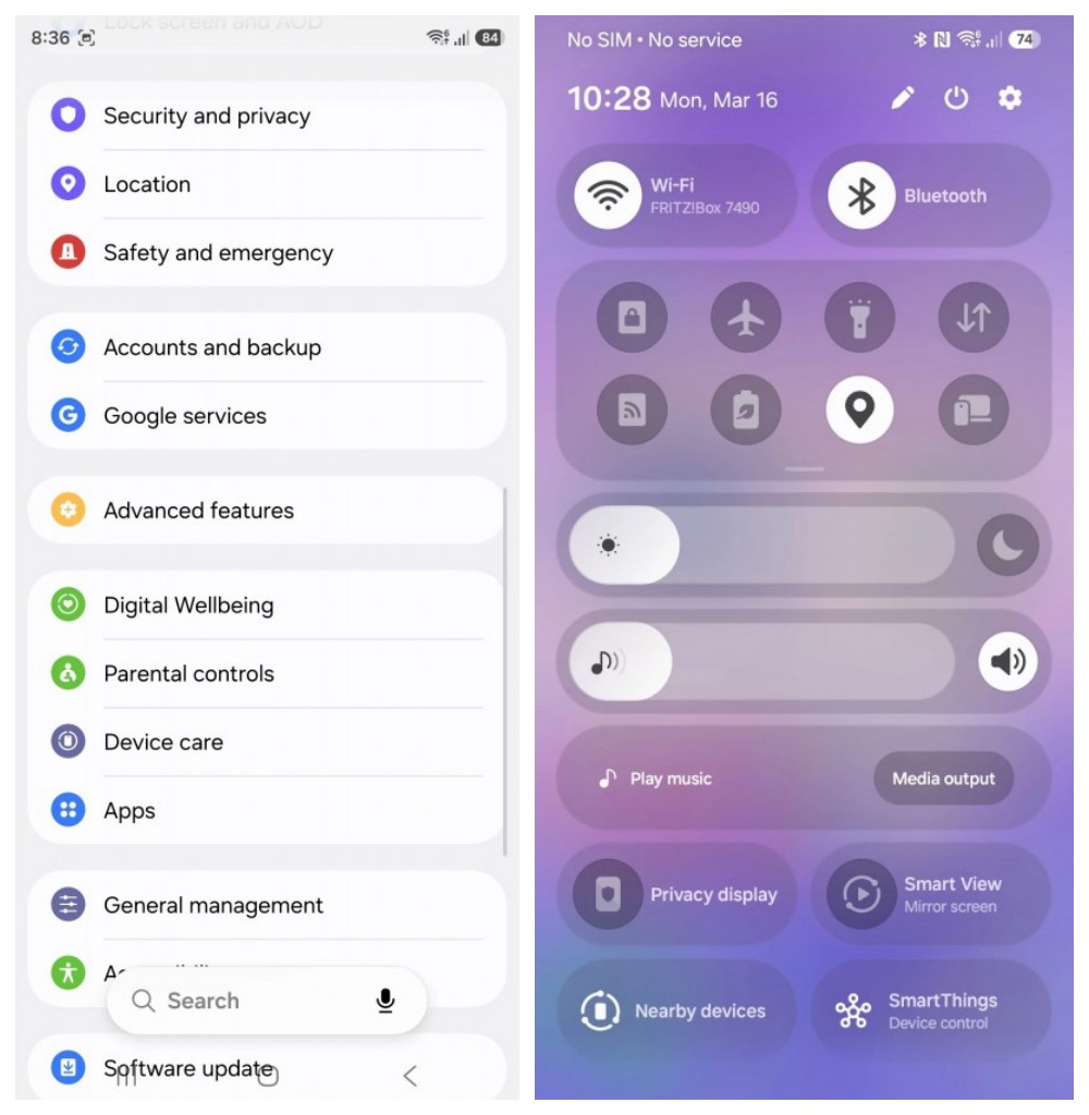 ​Perubahan visual One UI 9 yang minim. Foto: GSMArena